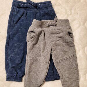 Bundle of 2 Geranimals Toddler Boys Sweatpants Gray and Blue 12 Month